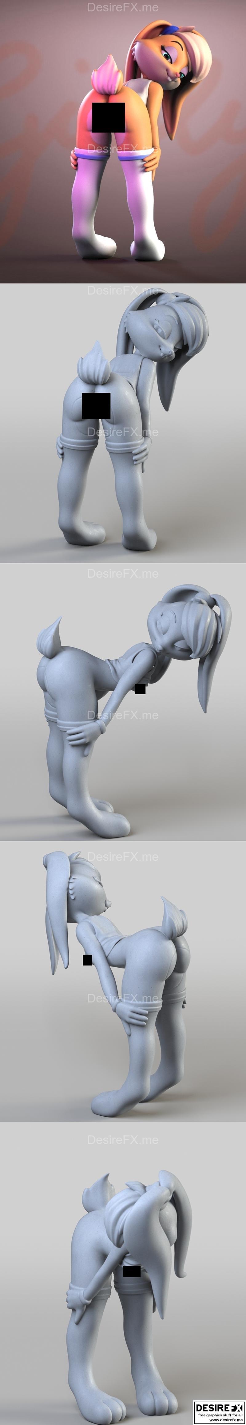 洛洛兔动漫3D打印模型 STL|Lola bunny showing NSFW Version – 3D Print Model STL