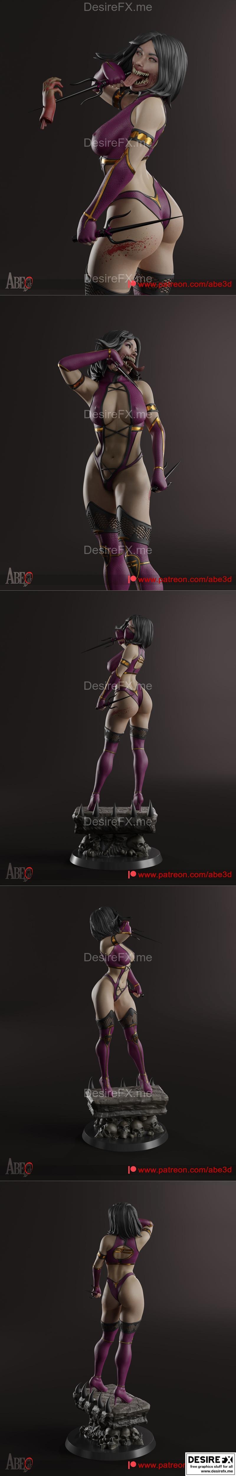 Abe3D - 米莉娜 - 3D打印模型|Abe3D – Mileena – 3D Print Model STL