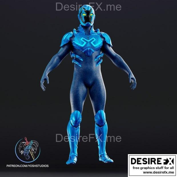 蓝色小熊装甲模型（3D打印版）|Blue Beatle Armor Blue parts only – 3D Print Model STL