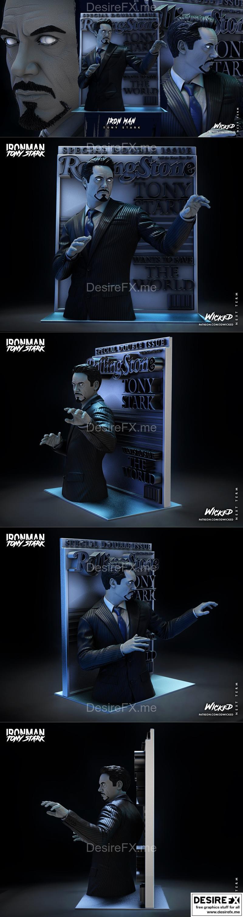 钢铁侠墙饰 3D打印模型|Wicked – Tony Stark Wall – 3D Print Model STL