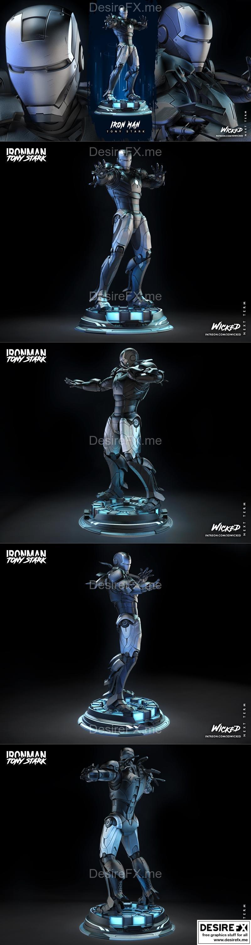 WICKED铁人装甲3D打印模型（开合结构）|WICKED – Ironman Statue – Close and Open Armor – 3D Print Model STL
