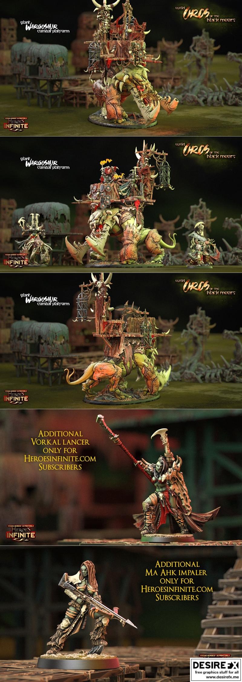 黑沼野蛮奥克族 3D打印模型|Heroes Infinite – Wild Orcs of the Black Moors June 2023 – 3D Print Model STL