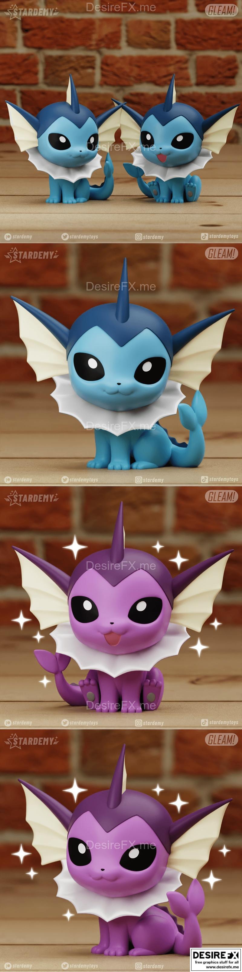 Vaporeon 星光版 3D打印模型|Vaporeon Gleam stardemy – 3D Print Model STL