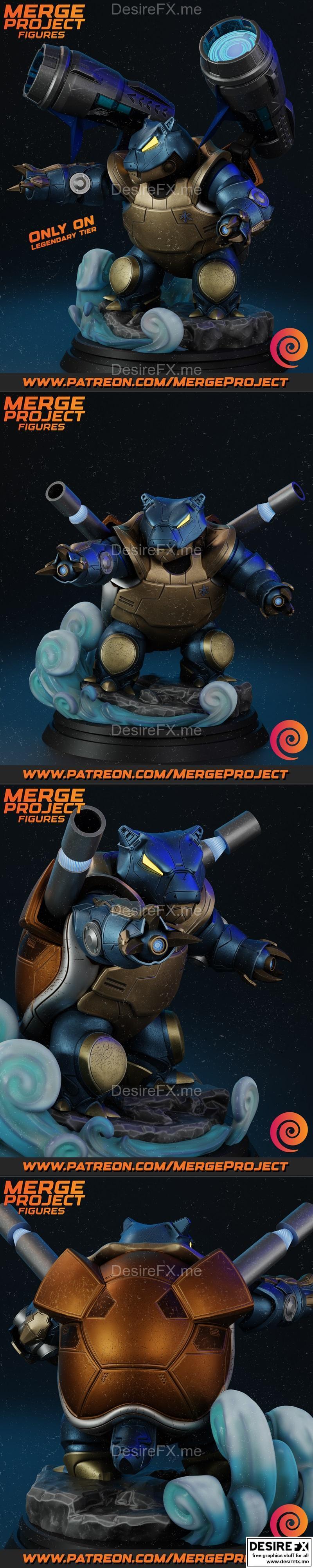 机械宝可梦-喷火龙-3D打印模型|Mecha Blastoise Legendary – 3D Print Model STL