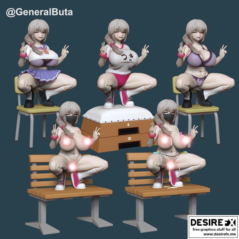 Tsuki Uzaki - 3D打印模型|Tsuki Uzaki – General Buta – 3D Print Model STL