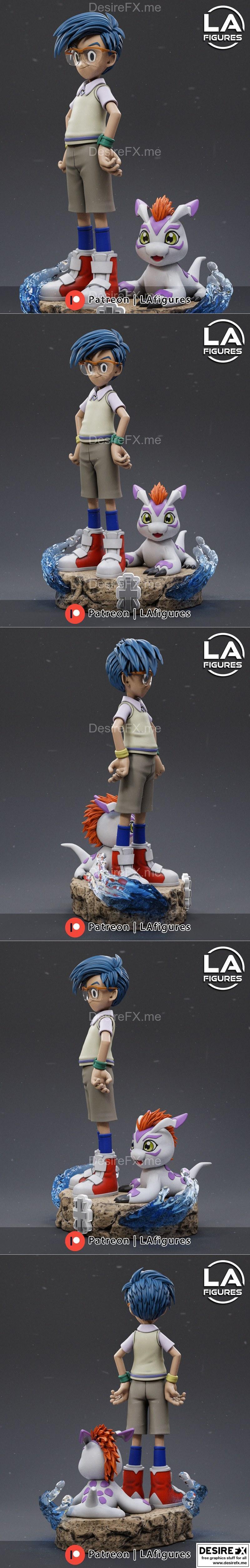 乔与小魔物——3D打印模型|Joe and Gomamon – 3D Print Model STL