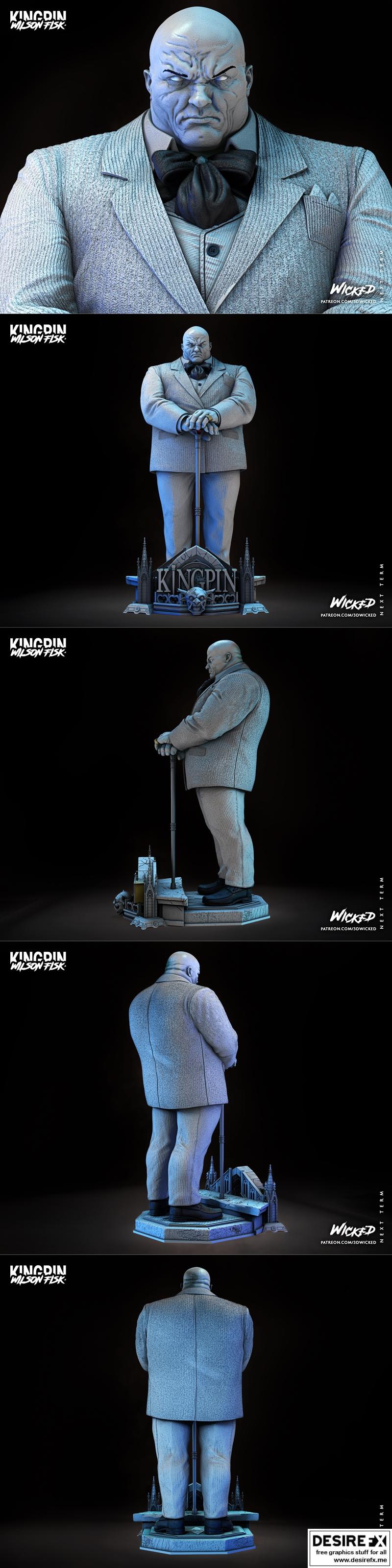 WICKED国王之眼3D打印雕像模型|WICKED – Kingpin Statue and Bust – 3D Print Model STL