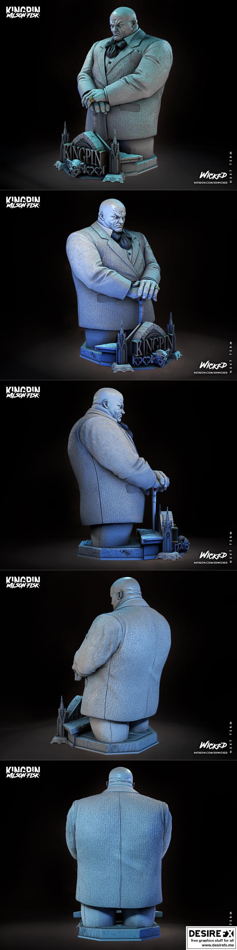 WICKED国王之眼3D打印雕像模型|WICKED – Kingpin Statue and Bust – 3D Print Model STL