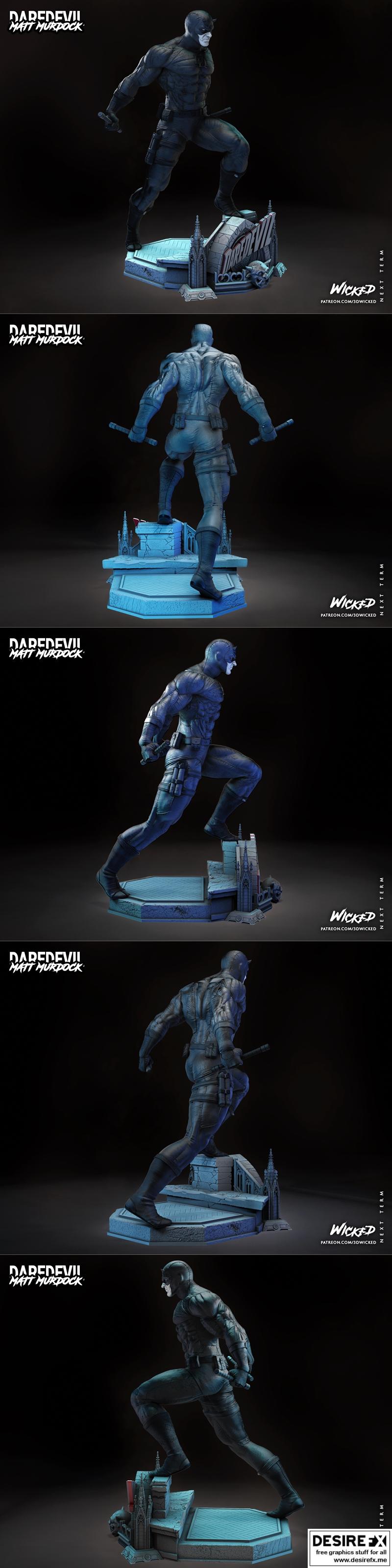 WICKED角色复仇者雕像3D打印模型|WICKED – Daredevil Statue and Bust – 3D Print Model STL