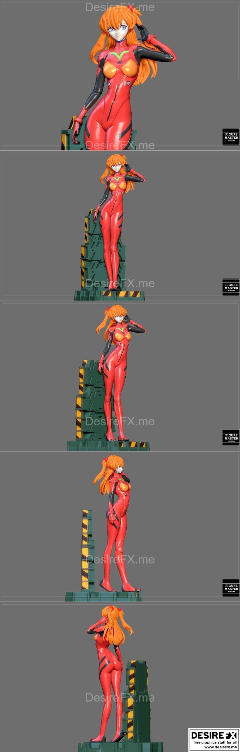 《新世纪福音战士-明日香·兰格利·普吕格-3D打印模型》|Asuka Langley Plug Suit Evangelion Anime Character Pretty Girl – 3D Print Model STL