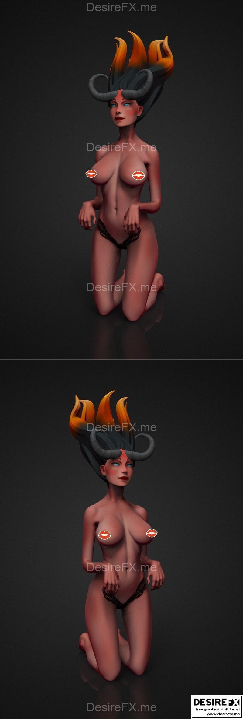 3D打印模型：恶魔女神|Sexy Demoness – 3D Print Model STL