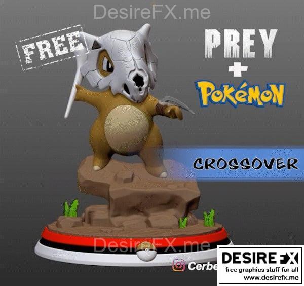 宝可梦Cubone捕食者跨界3D打印模型|Cubone Prey Crossover Pokemon – 3D Print Model STL