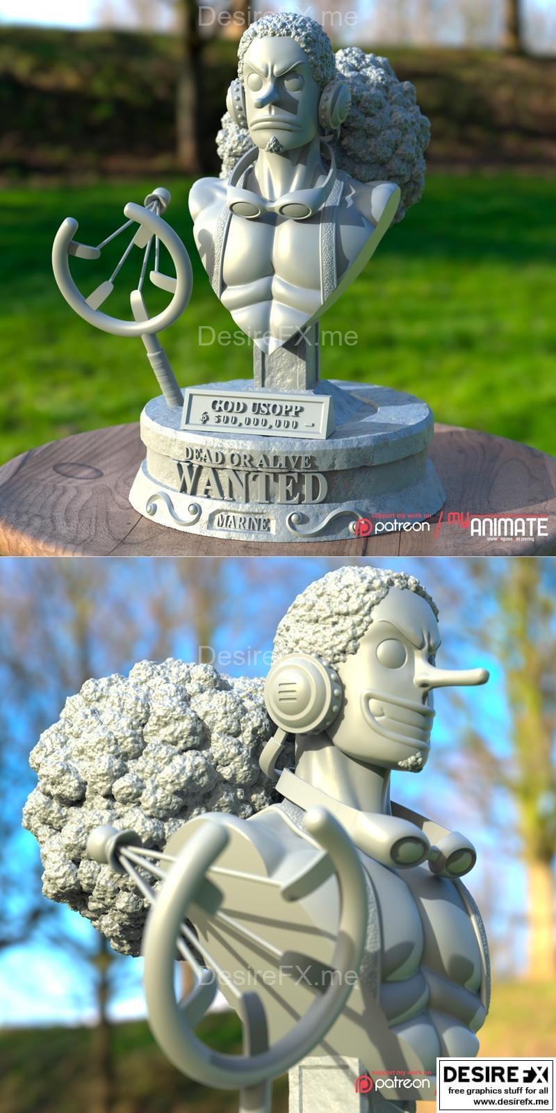 3D打印模型：《ONE PIECE》乌索普人物模型|Usopp Bust – 3D Print Model STL