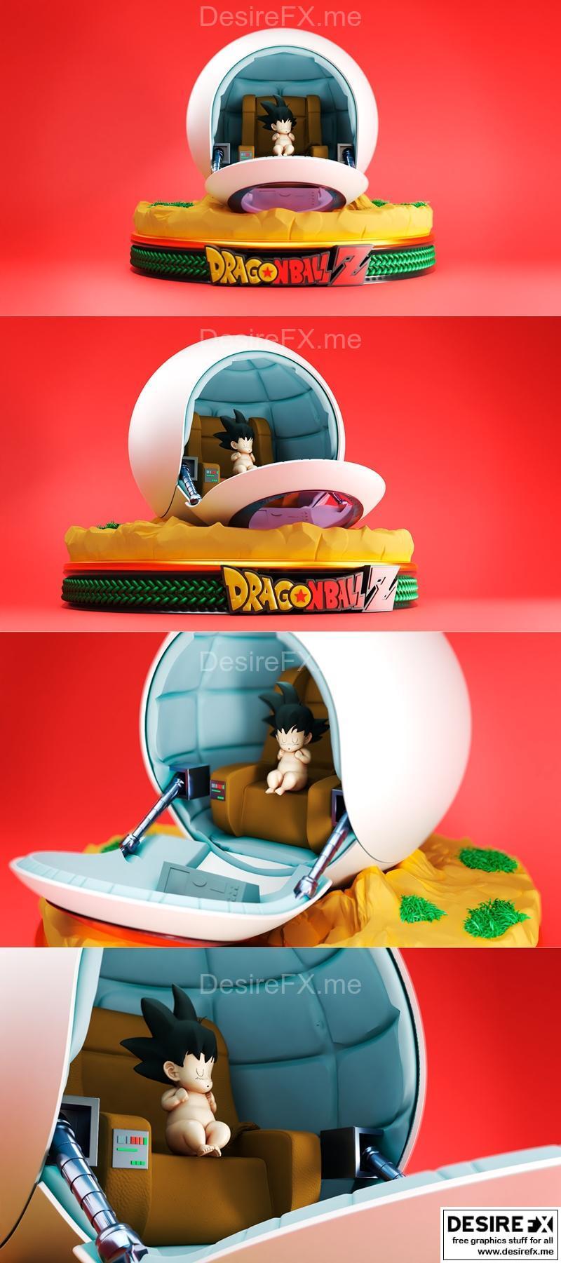 龙珠 - 胎生悟空 - 3D打印模型|Dragon Ball – Baby Goku Capsula – 3D Print Model STL
