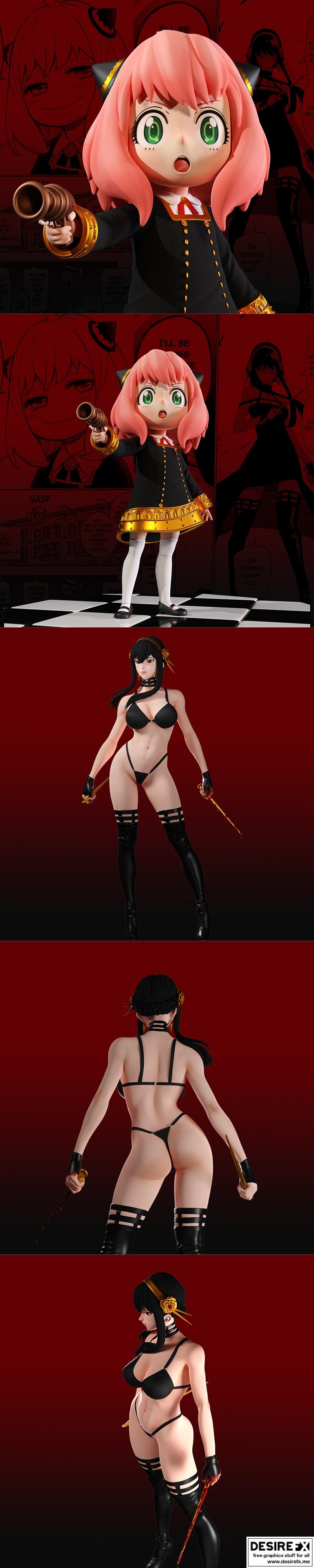 Yor与Anya Forger 3D打印模型|Yor and Anya Forger – 3D Print Model STL