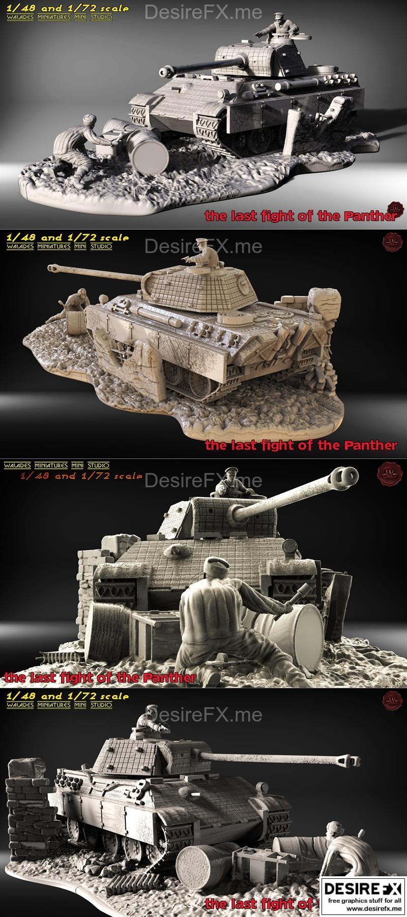 Walades Studio - 《最后的美洲豹》3D打印模型|Walades Studio – Last Fight Of The Panther – 3D Print Model STL