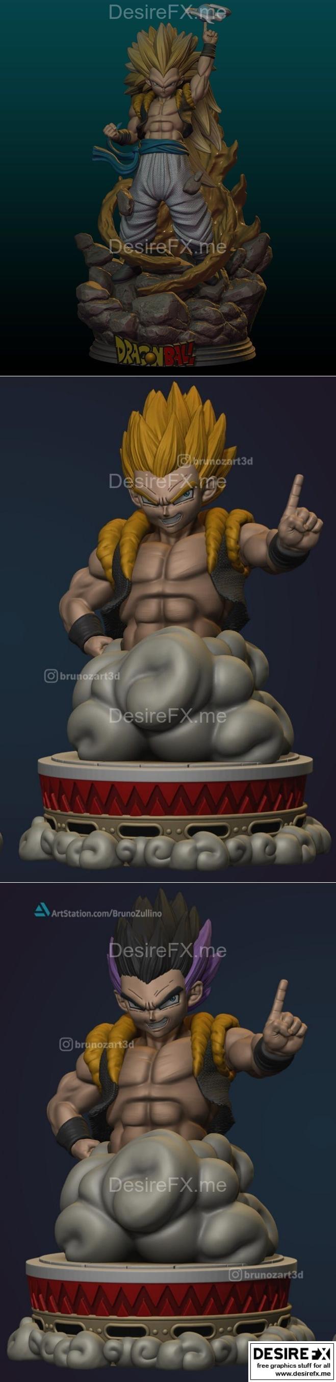 Gotenks 3D打印模型|Gotenks Figura and Bust – 3D Print Model STL