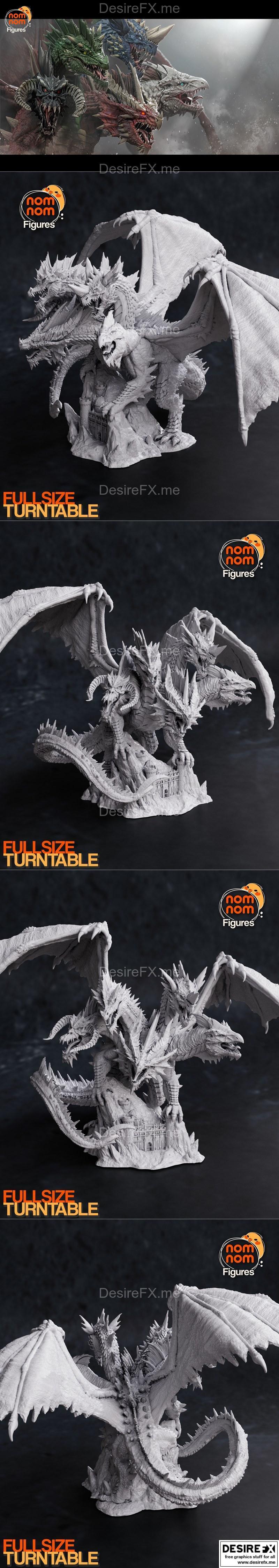 泰坦姆 Dungeons & Dragons 3D打印模型|Nomnom Figures – Tiamat – Dungeons Dragons – 3D Print Model STL