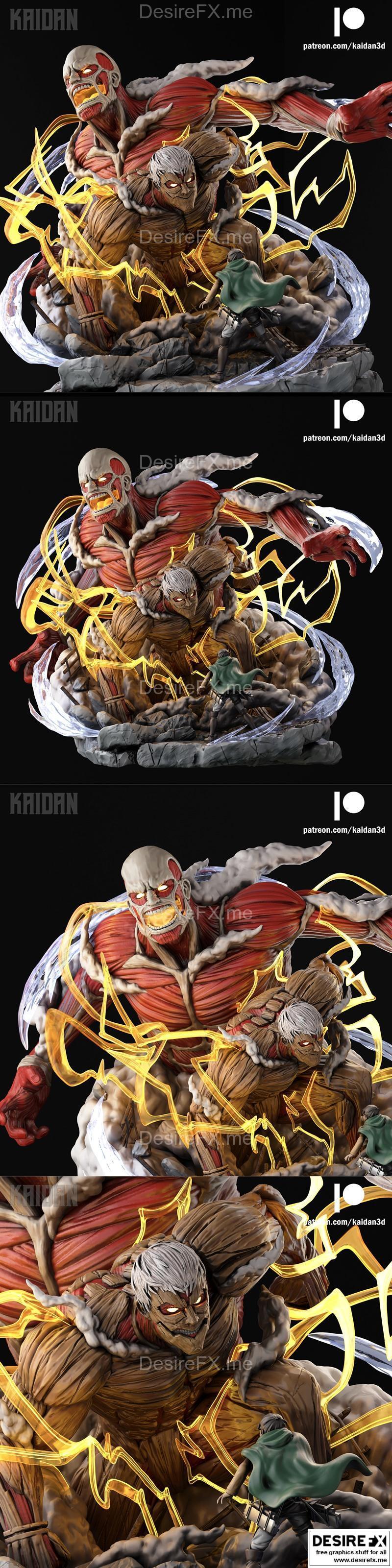 《进击的巨人》3D打印模型全景场景复刻|Attack on Titan Reveal – Full Figure Diorama – 3D Print Model STL
