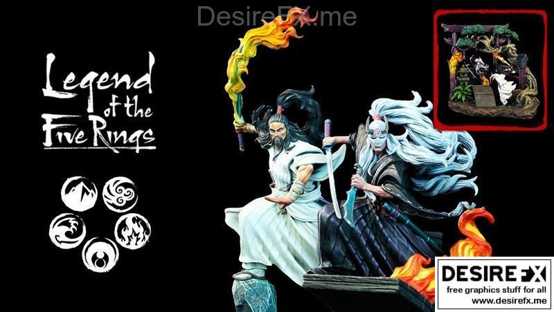 五环传说 3D打印模型|Legend of the Five Rings – 3D Print Model STL