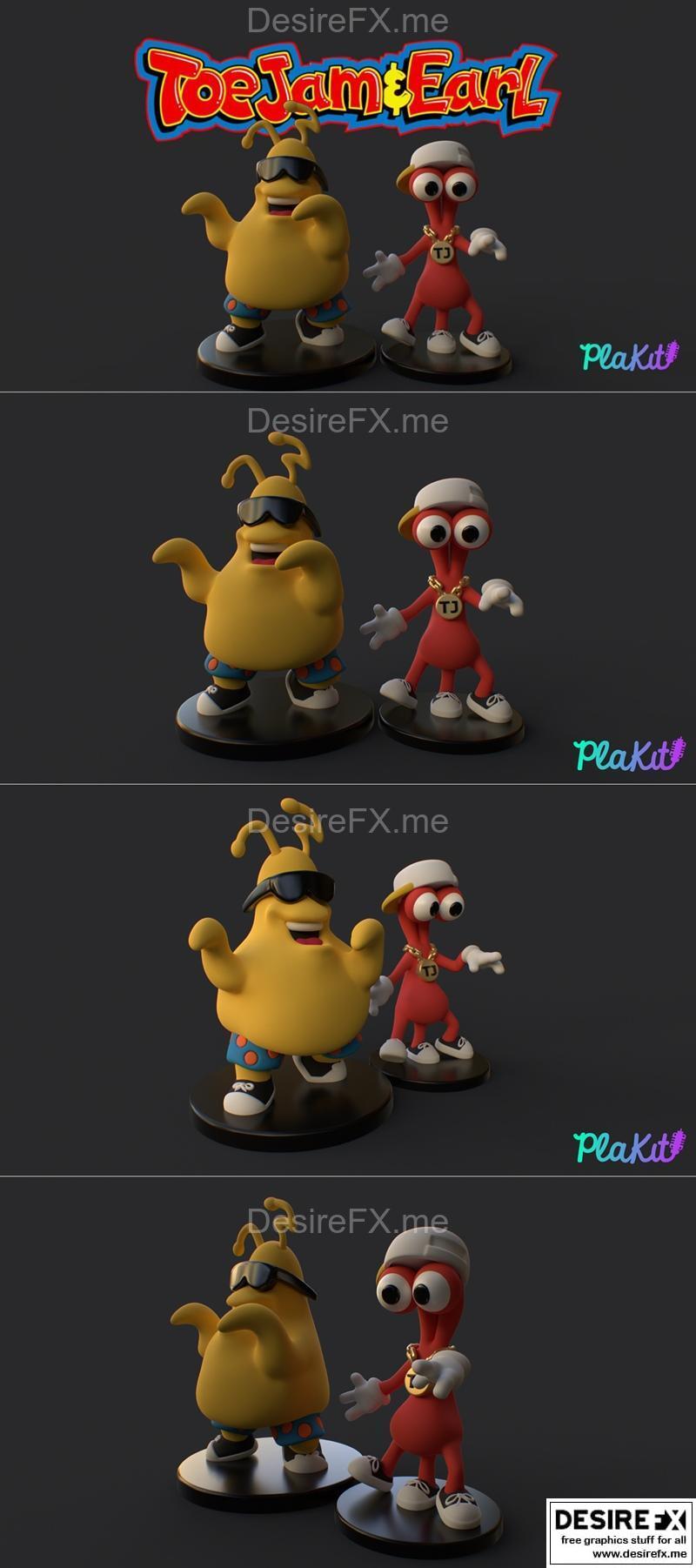 PlaKit - 《Toejam and Earl》角色3D打印模型|PlaKit – Toejam and Earl – 3D Print Model STL