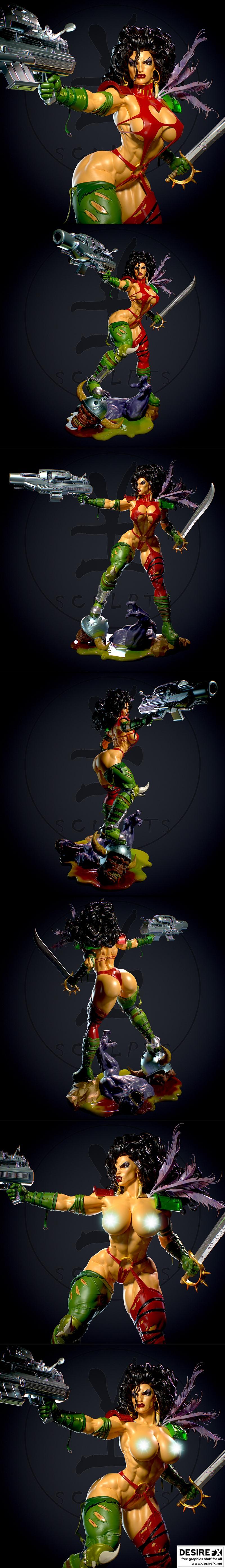 Julie 金属风3D打印模型|Julie Heavy metal – 3D Print Model STL