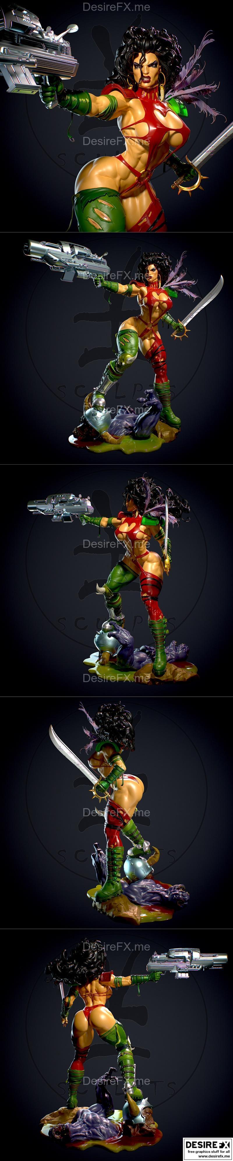 Julie 金属风3D打印模型|Julie Heavy metal – 3D Print Model STL