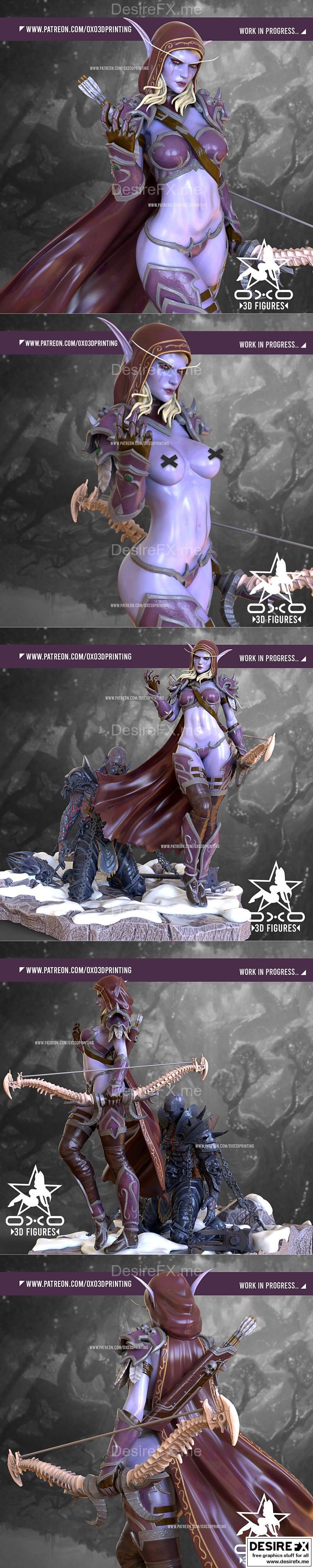 魔兽世界3D打印模型： Sylvanas风行者与Bolvar福德龙王|OXO3D – Sylvanas Windrunner and Bolvar Fordragon from World of Warcraft – 3D Print Model STL