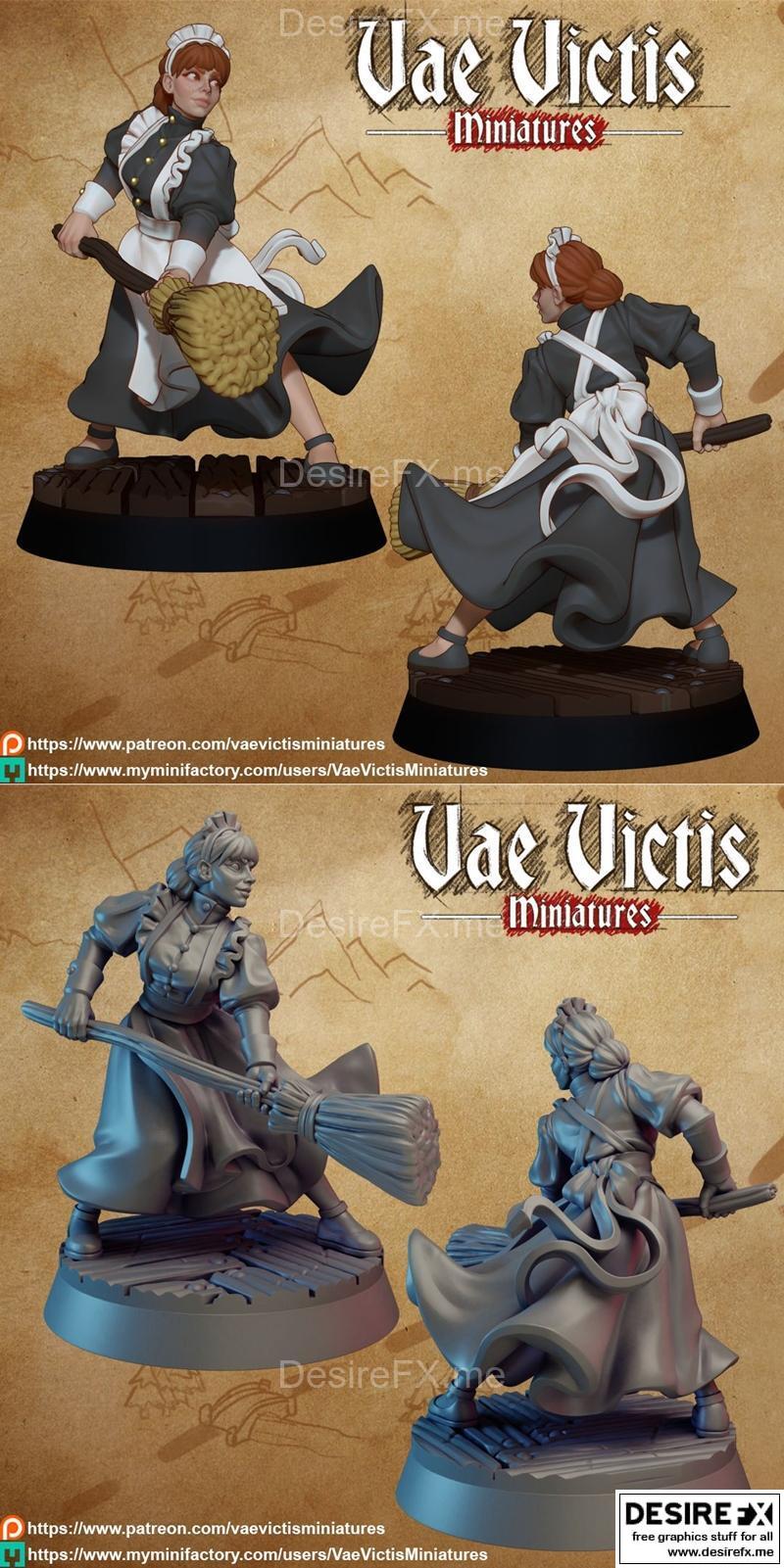 愤怒的少女 - 3D打印模型|Angry Maid – 3D Print Model STL