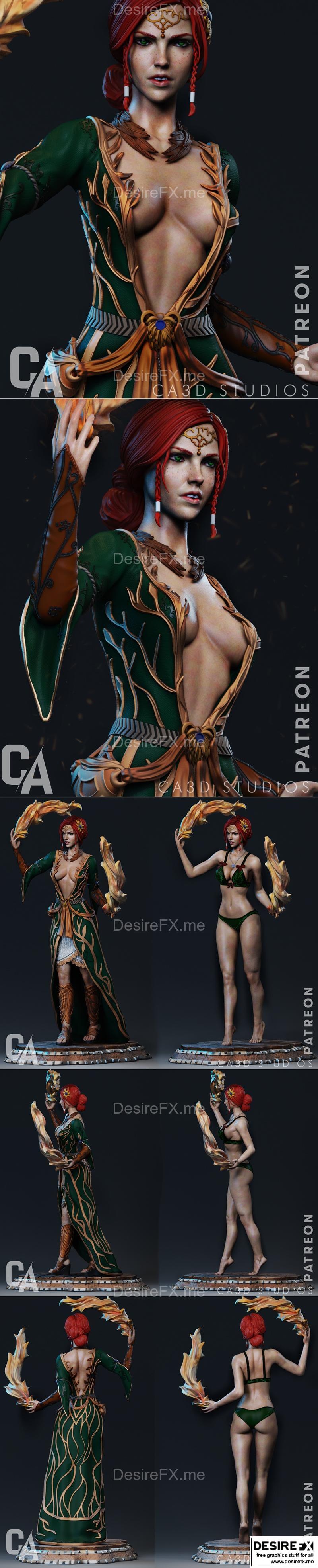Ca 3d Studios - 信托梅里戈德 - 3D打印模型|Ca 3d Studios – Triss Merigold – 3D Print Model STL