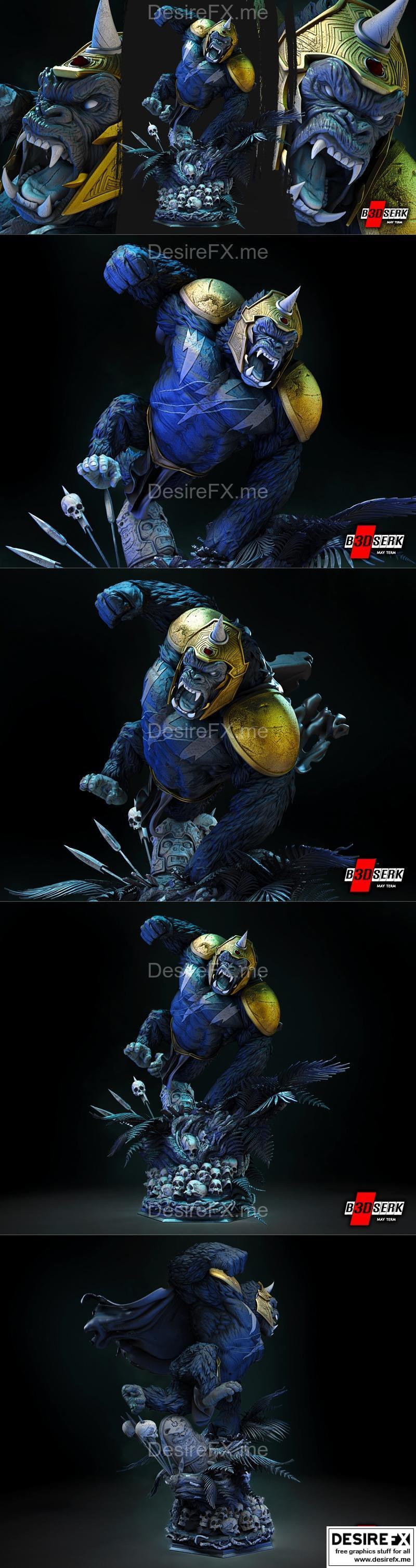 B3DSERK - 猿猴格罗德 3D打印模型|B3DSERK – Gorilla Grod Statue – 3D Print Model STL