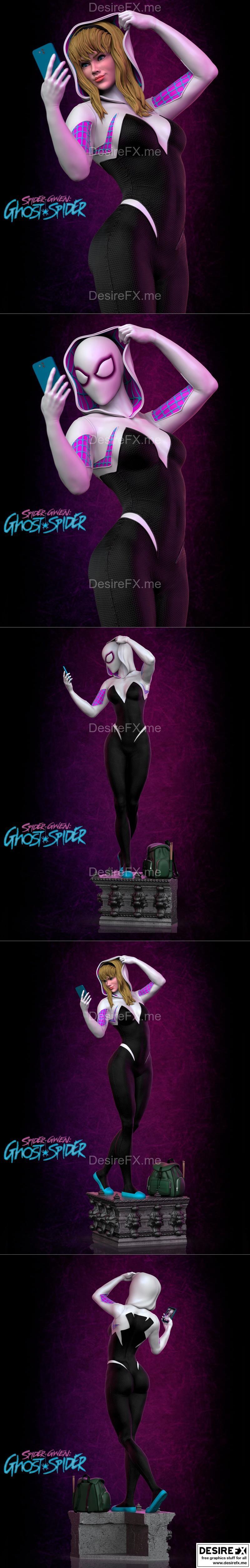 蜘蛛格温 - 诡影蜘蛛 - 3D打印模型|Spider Gwen – Ghost Spider – 3D Print Model STL