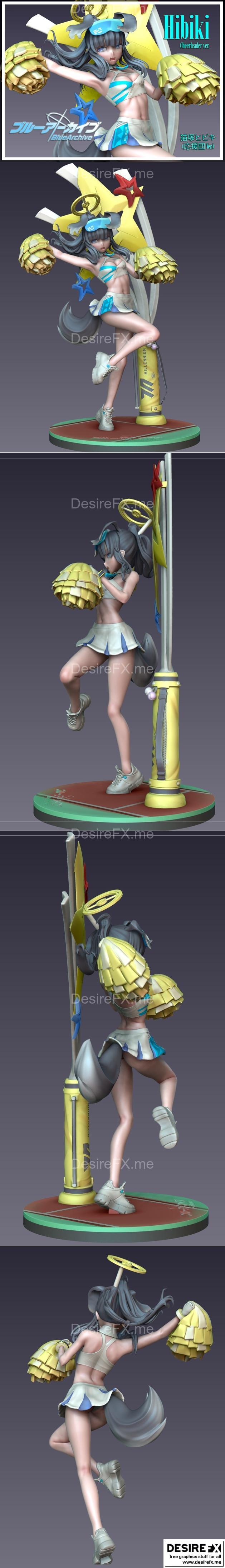 蓝档案 欢乐啦！ cheerleader 版 3D打印模型|Nekozuka Hibiki Cheerleader Version (Blue Archive) – 3D Print Model STL