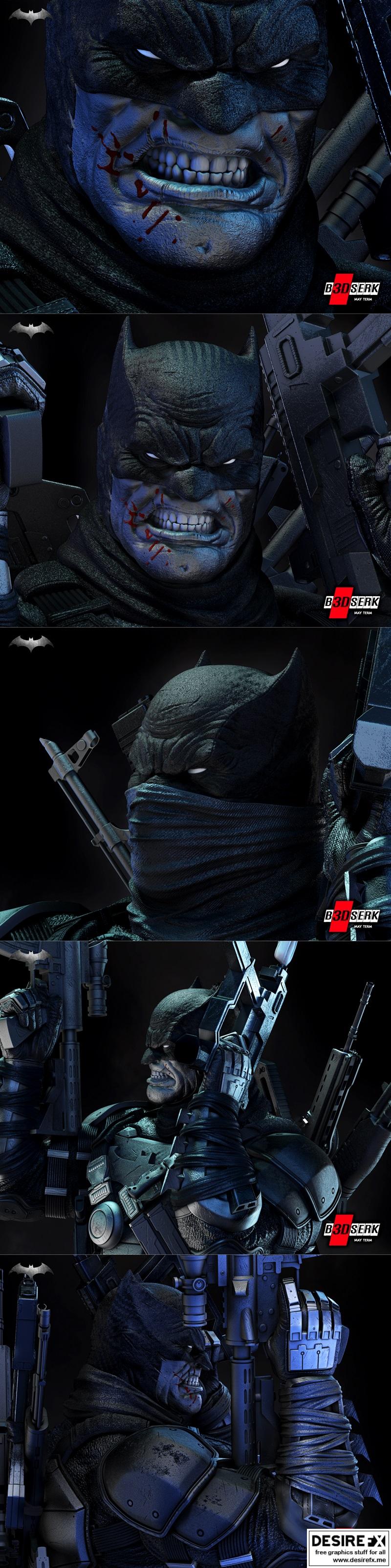 B3DSERK - 暗影骑士雕像 - 3D打印模型|B3DSERK – Grim Knight Statue – 3D Print Model STL