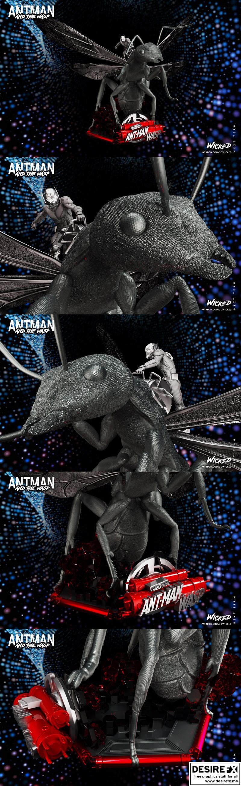 蚁人3D打印模型|Wicked Marvel The Ant-Man Bust 3D Print Model