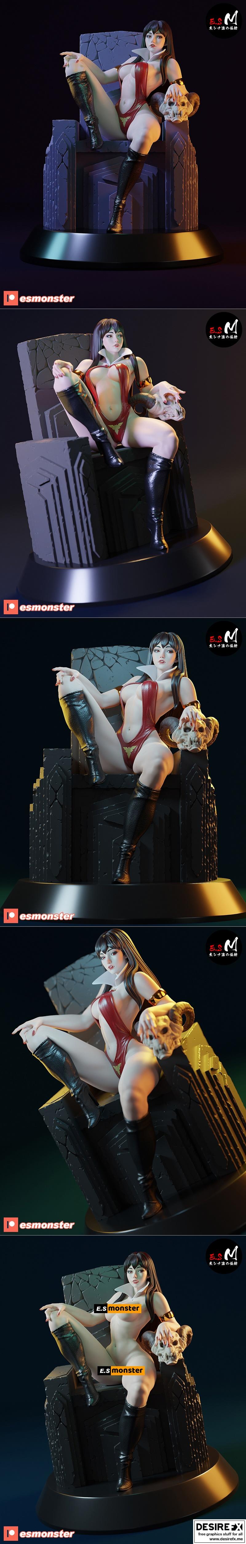 Vampirella 3D打印模型|Vampirella – E.S Monster – 3D Print Model STL