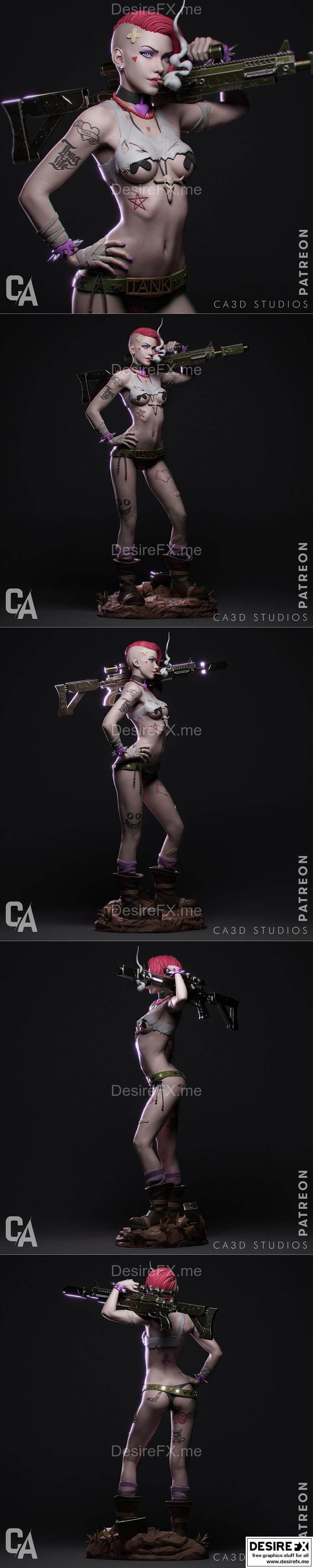 Ca 3d Studios - 坦克少女 - 3D打印模型|Ca 3d Studios – Tank Girl – 3D Print Model STL