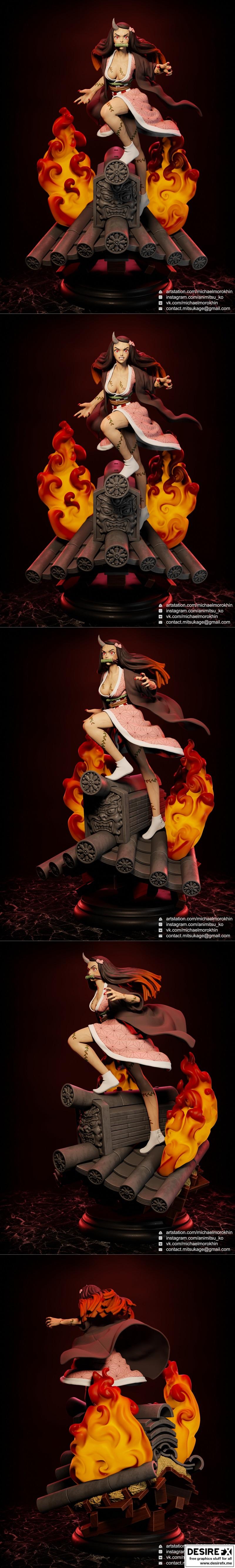 炭治郎家族·聂佐·3D打印模型|Nezuko Kamado – 3D Print Model STL