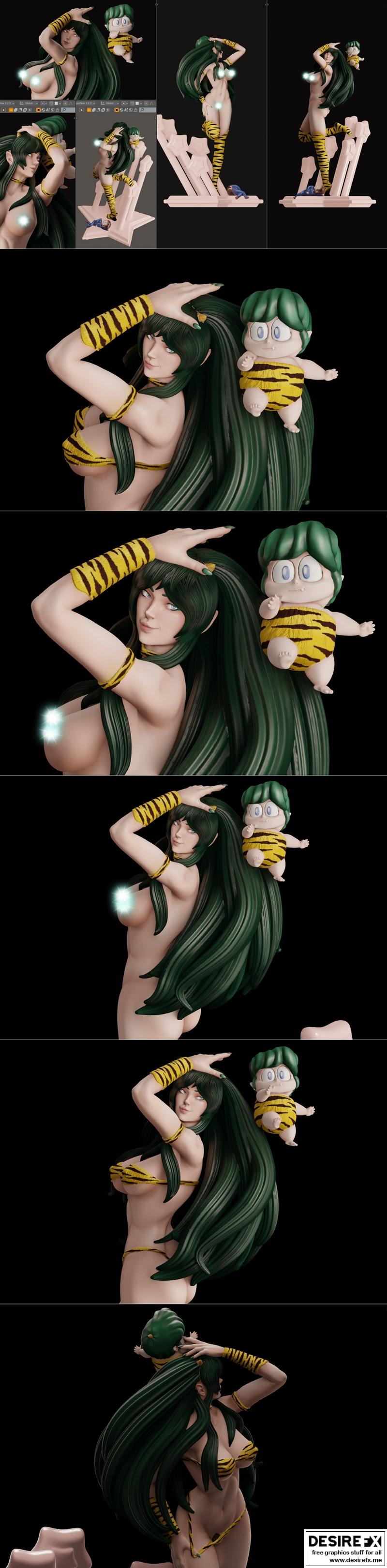 《新世纪福音战士 范马刃牙 3D打印模型》|Urusei Yatsura Lamu Lum Fanart – 3D Print Model STL