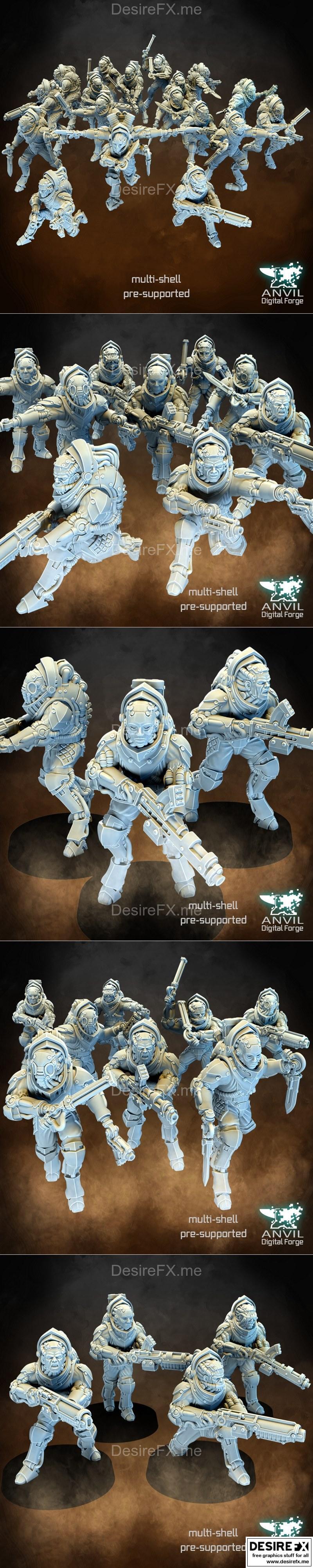 安维数字锻炉——哥特科技恐怖步兵模型（3D打印）|Anvil Digital Forge – Gothic Tech-Horror Infantry April 2023 – 3D Print Model STL