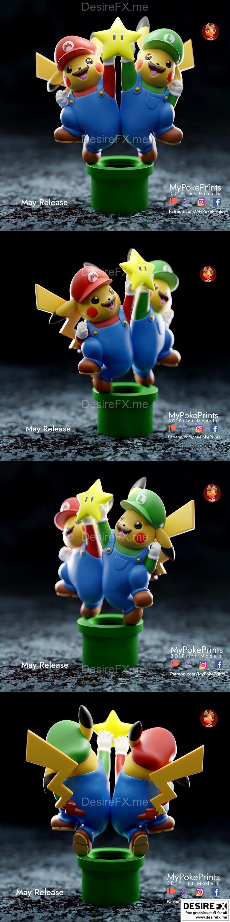 马里奥与路易吉3D打印模型|Mariochu and Luigichu – 3D Print Model STL