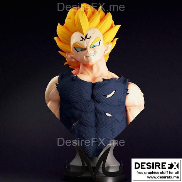 龙珠 - 悟空 - 3D打印模型|Dragon ball – vegeta majin bust – 3D Print Model STL