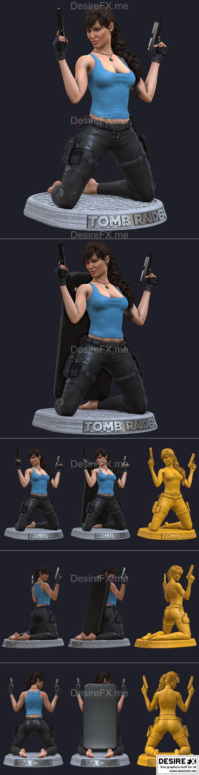 莉亚·克罗夫特手机支架——3D打印模型|Lara Croft phone holder – 3D Print Model STL