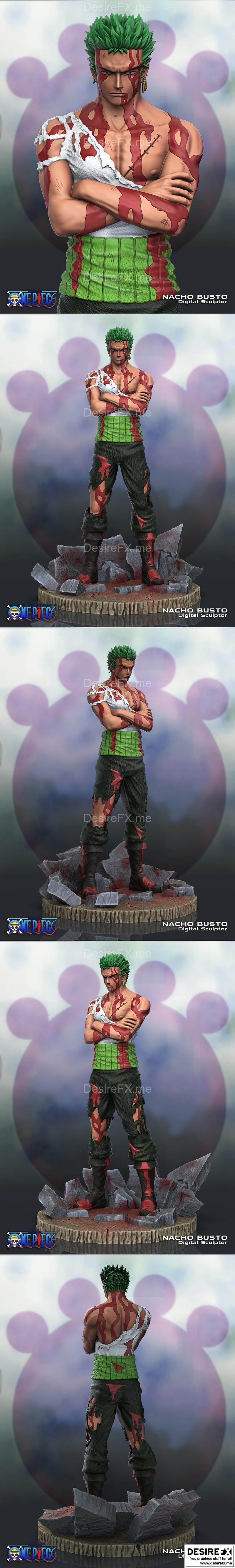 《一人队3D打印模型：海贼王·罗罗亚·索隆》|Zoro Sacrifice One Piece – 3D Print Model STL