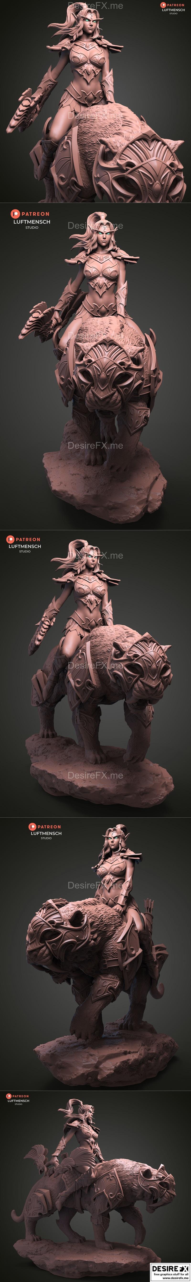 塔兰德与阿沙拉—— Luftmensch 工作室 3D打印模型|Tyrande and Ashalah – Luftmensch Studio – 3D Print Model STL