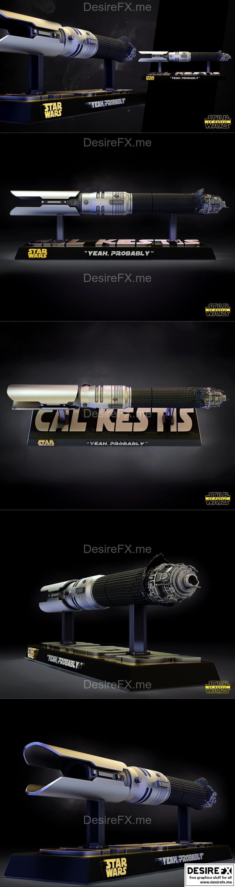 星战卡斯提斯光剑3D打印模型|Star Wars – Cal Kestis Lightsaber Sculpture – 3D Print Model STL