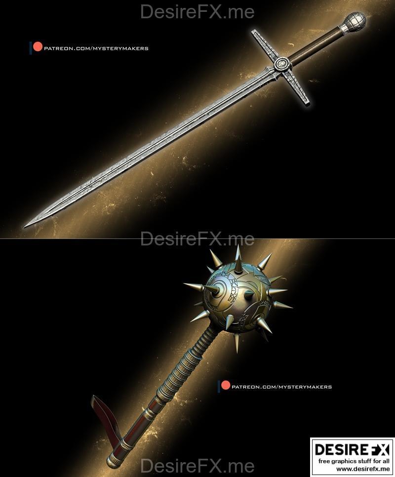 Necrosword与鹰侠 Mace 3D打印模型|Necrosword and Hawkman – Mace – 3D Print Model STL