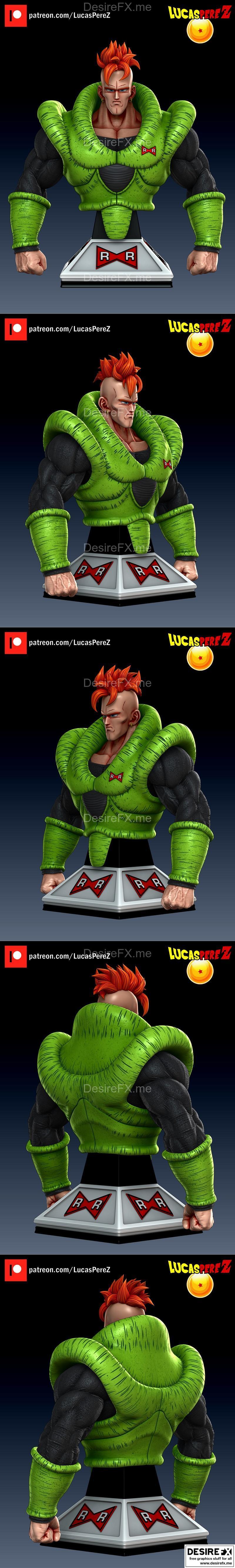 Android 16 Busto 3D打印模型|Android 16 Busto – 3D Print Model STL