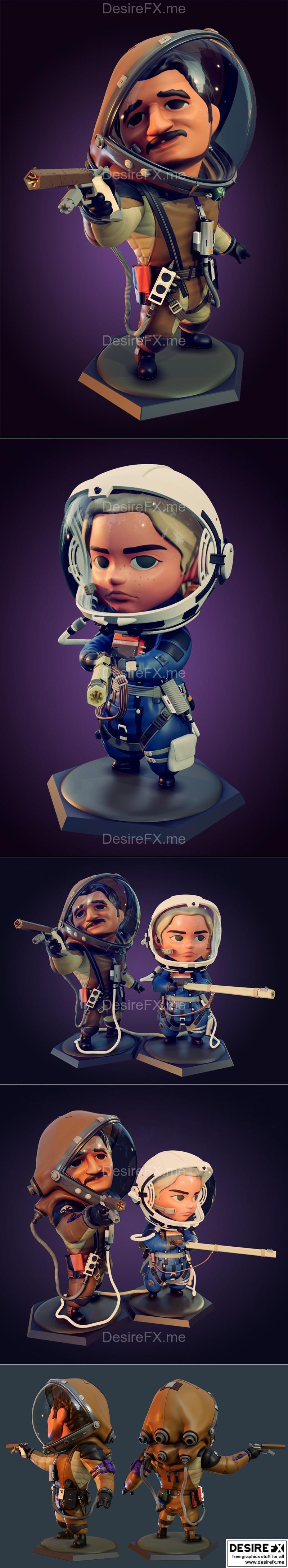 赛博朋克风格Cee与Ezra角色3D打印模型|Prospect Cee and Ezra fan art – 3D Print Model STL