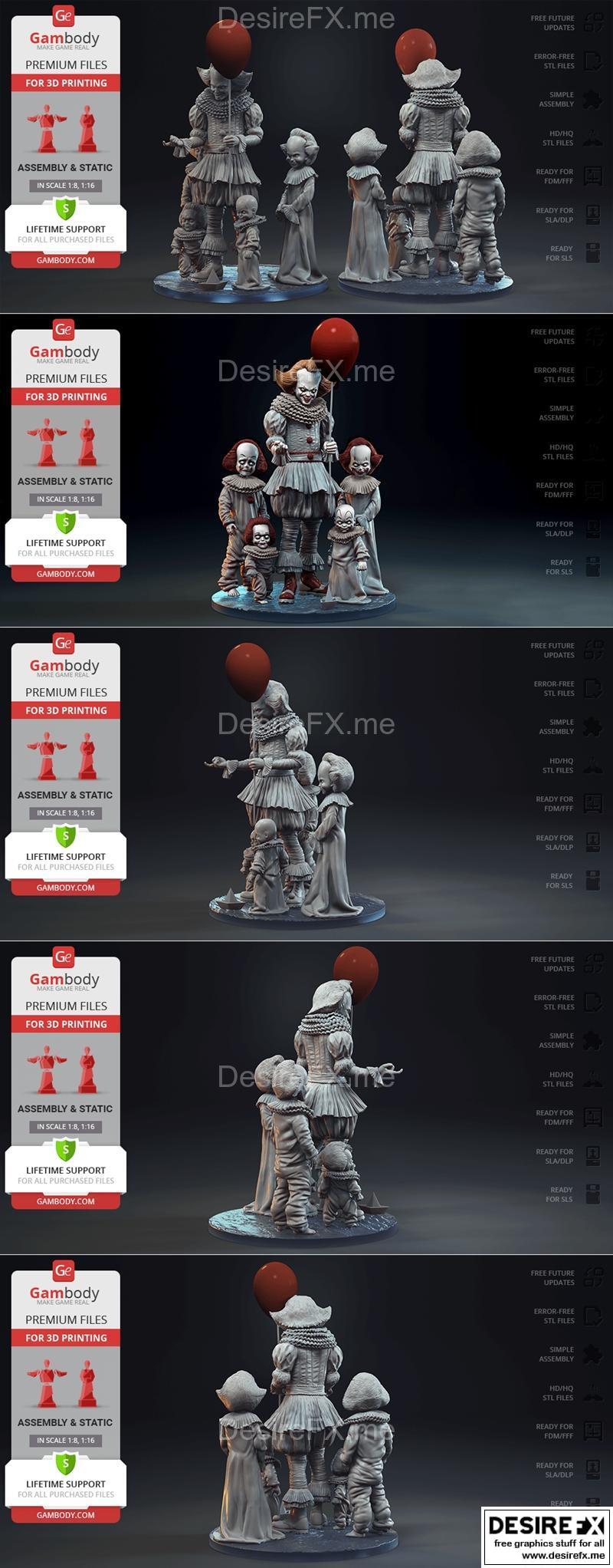 Gambody - 迪奥拉米亚 - 潘尼威斯 3D打印模型|Gambody – Pennywise Diorama – 3D Print Model STL